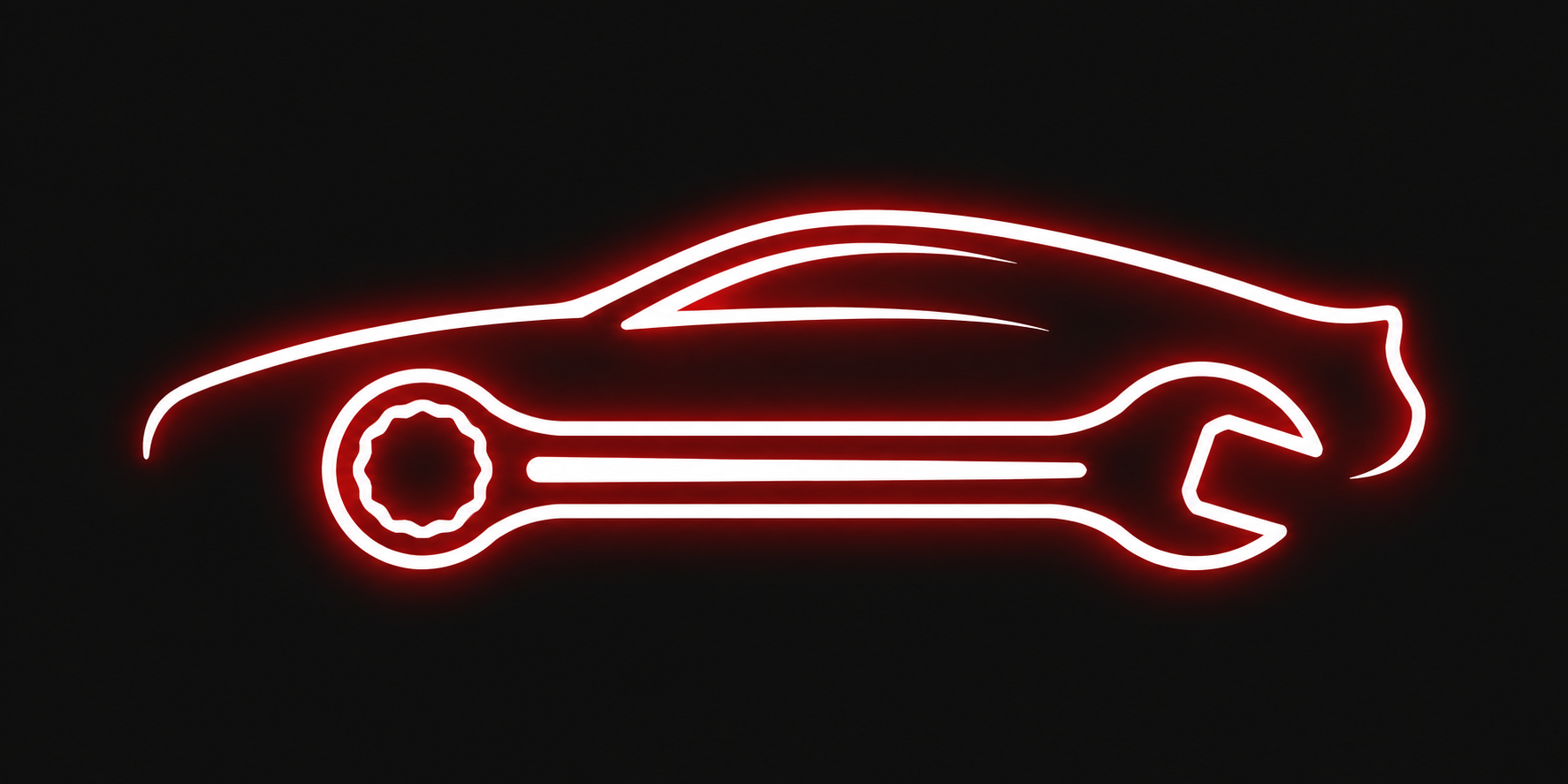 Car silhouette with a wrench